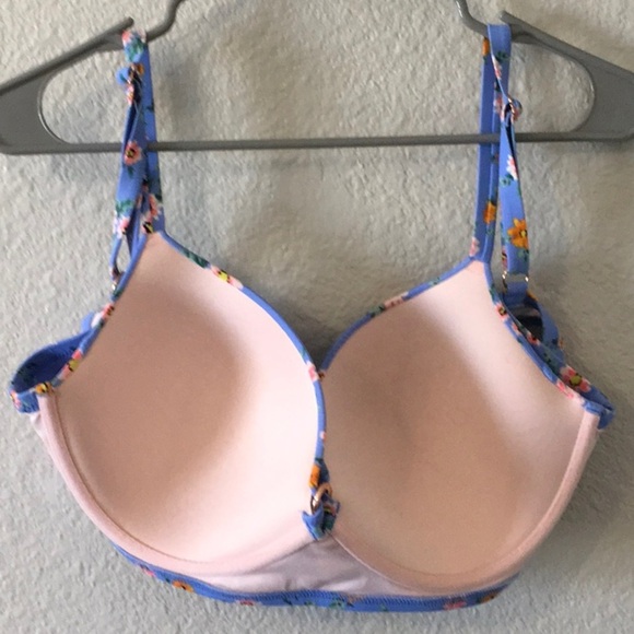 Shade & Shore Floral Print Bra in Blue and Pink 38D NWOT - Picture 4 of 6